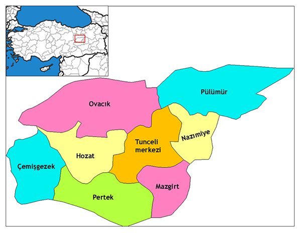 Dersim - districts