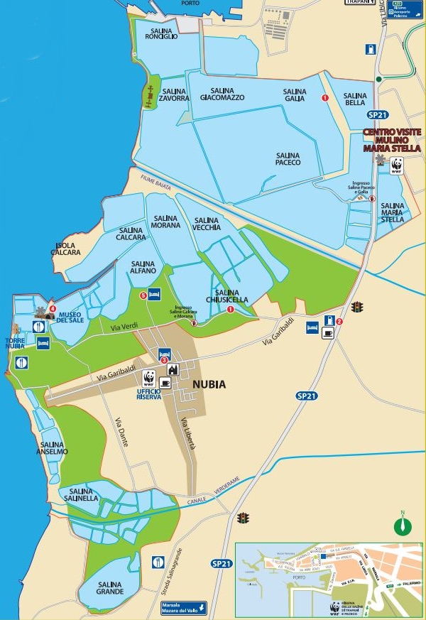 saline di trapani - mappa