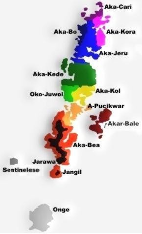 sentinelesi - Andamanese_languages-map