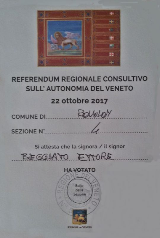 ricevuta referendum leone di san marco